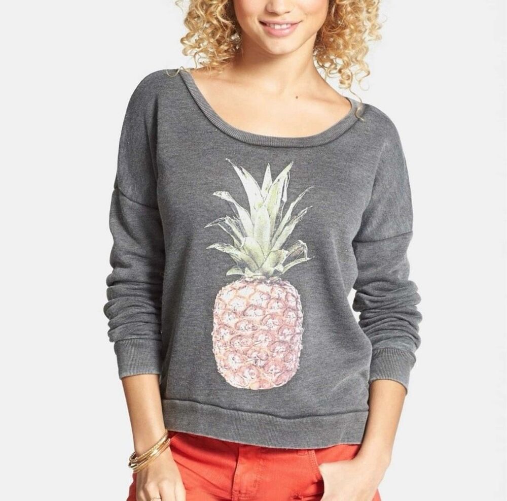 ✨BILLABONG 'She Sells' Pineapple Print Pullover Sz XL Sweatshirt✨
